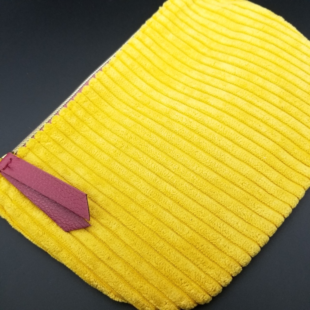 New Ipsy bag - mustard and burgandy corduroy